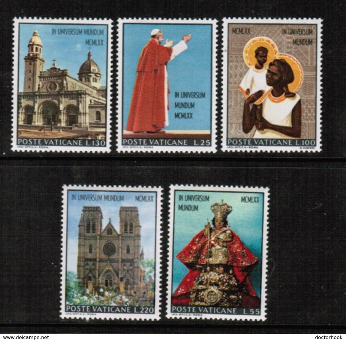 VATICAN  Scott # 495-9* VF MINT HINGED (Stamp Scan # 507) - Unused Stamps