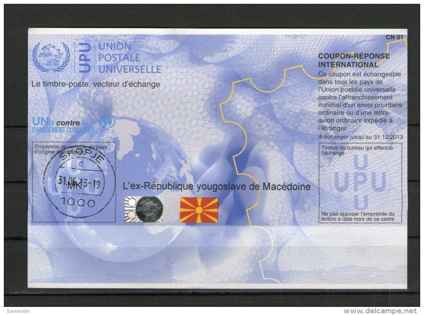 2470 IRC IAS CRI - International Reply Coupon - Antwortschein T35 Gestempelt Macedoine Mazedonien MK20090529AA - Nordmazedonien