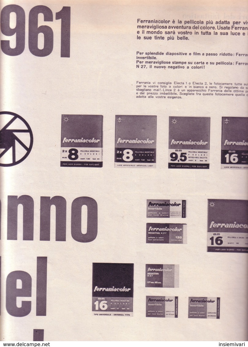 (pagine-pages)PUBBLICITA' FERRANIACOLOR     Settimanaincom1961/18. - Altri & Non Classificati