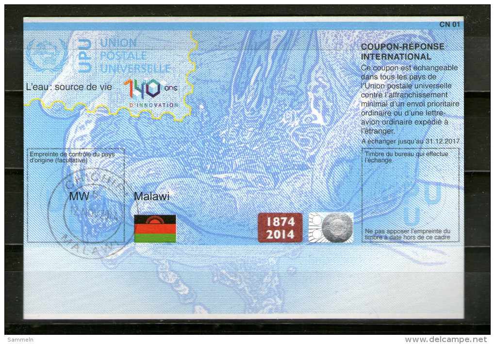 7237 IRC - IAS CRI - International Reply Coupon - Antwortschein T 39 Malawi MW20140901AA Gest. - Malawi (1964-...)