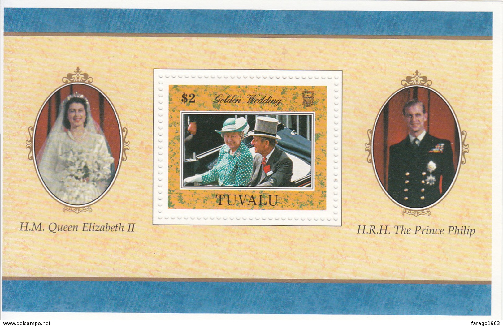 1997  Tuvalu QEII Wedding Anniversary Complete  Set Of 1 Souvenir Sheet MNH - Tuvalu