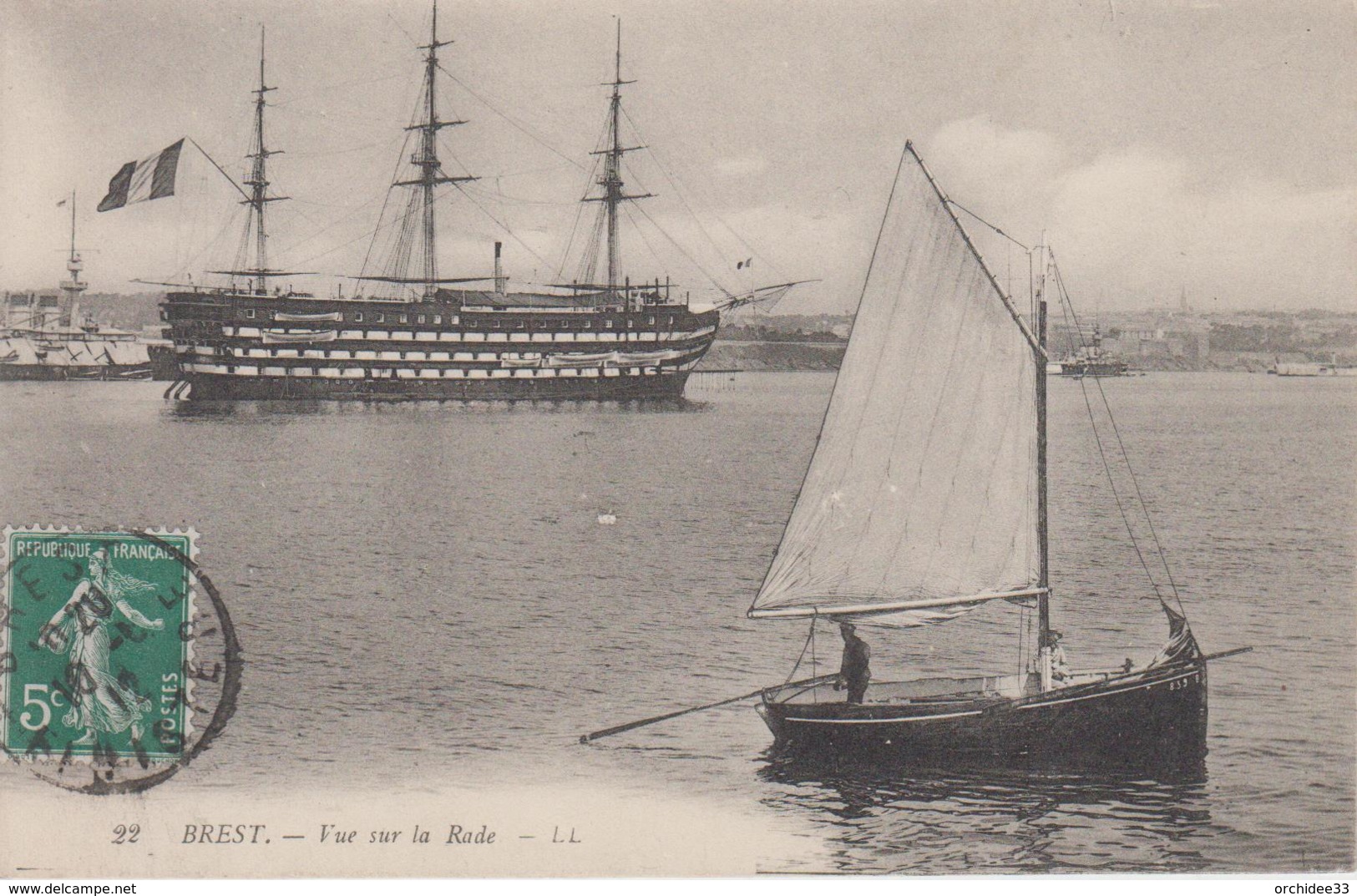 CPA Brest - Vue Sur La Rade (avec "Trois-Mâts") - Brest