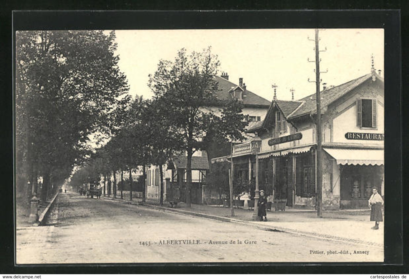 CPA Albertville, Avenue De La Gare, Restaurant - Albertville