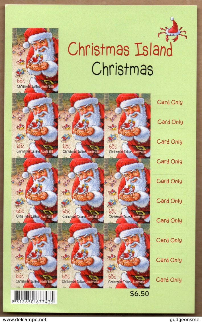 2014 Christmas Complete Sheet 10x 65c S/A MNH - Christmas Island
