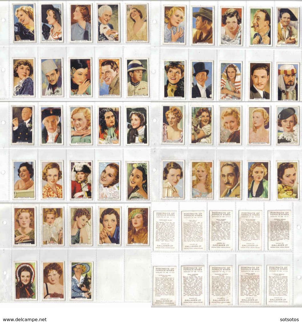 FAMOUS STARS: Set Of 48 CIGARETTE CARDS With Great Stars ( '20s Or '30s Π) (real Photo Types)  3,70Χ6,70 Cent - GALLAHER - Gallaher