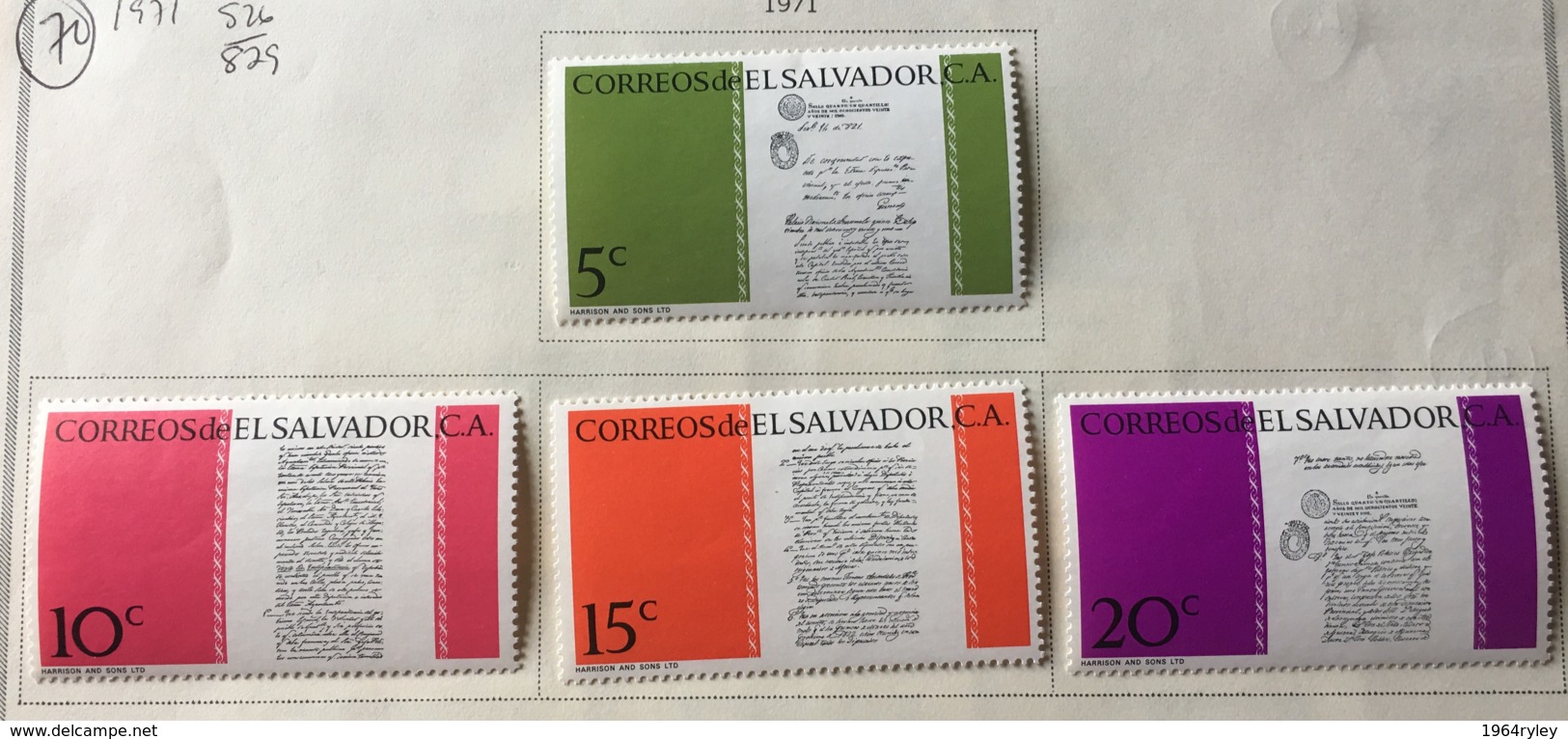 El Salvador - MH* - 1971 - # 826/829 - El Salvador