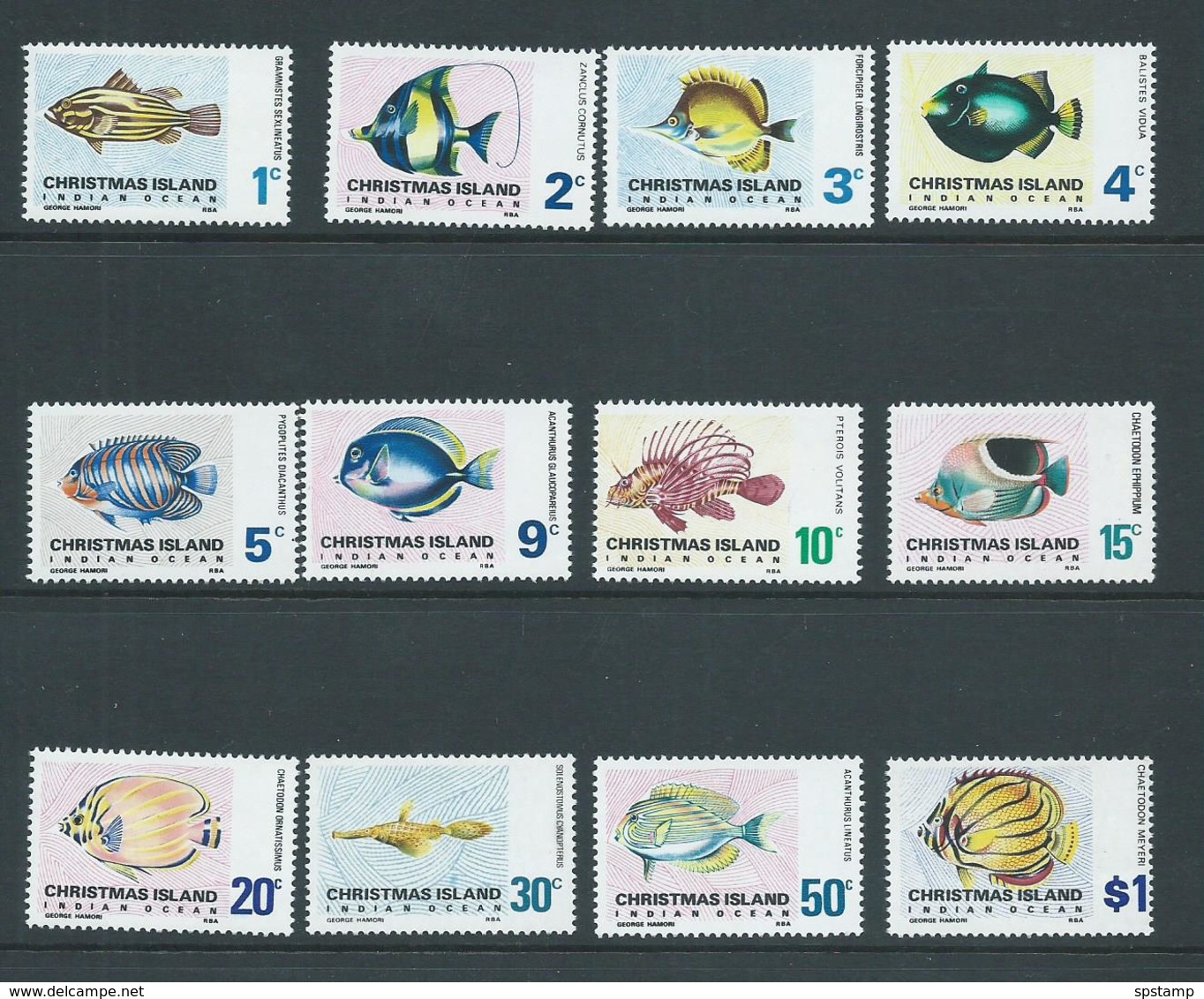 Christmas Island 1968 Fish Definitives Set 12 MNH - Christmas Island