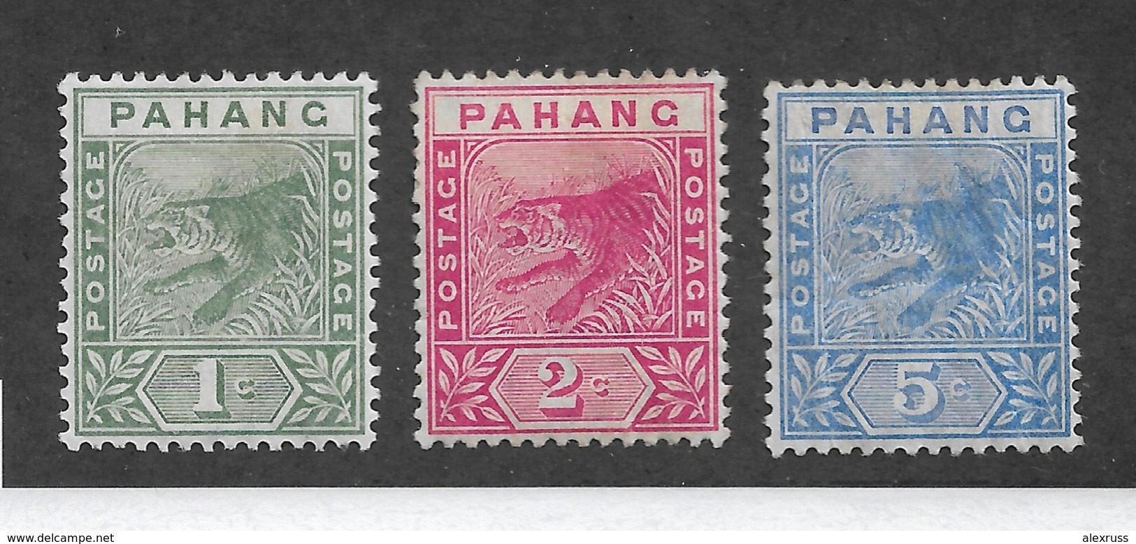 Malaya Pahang 1892-95, Set, Scott # 11-13, VF Mint Hinged* (RN-4) - Penang