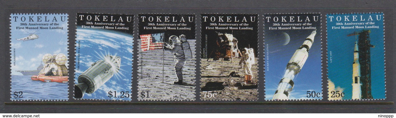 Tokelau SG 295-300 1999 First Manned Moon Landing 30th Anniversary,mint Never Hinged - Tokelau