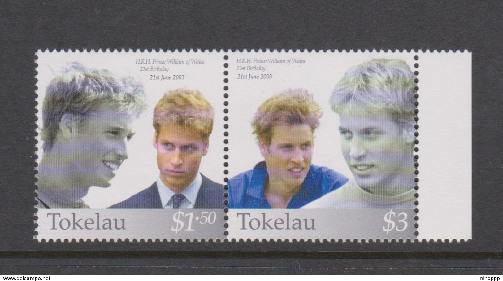 Tokelau SG 351-352 2003 Prince William Birthday,mint Never Hinged - Tokelau