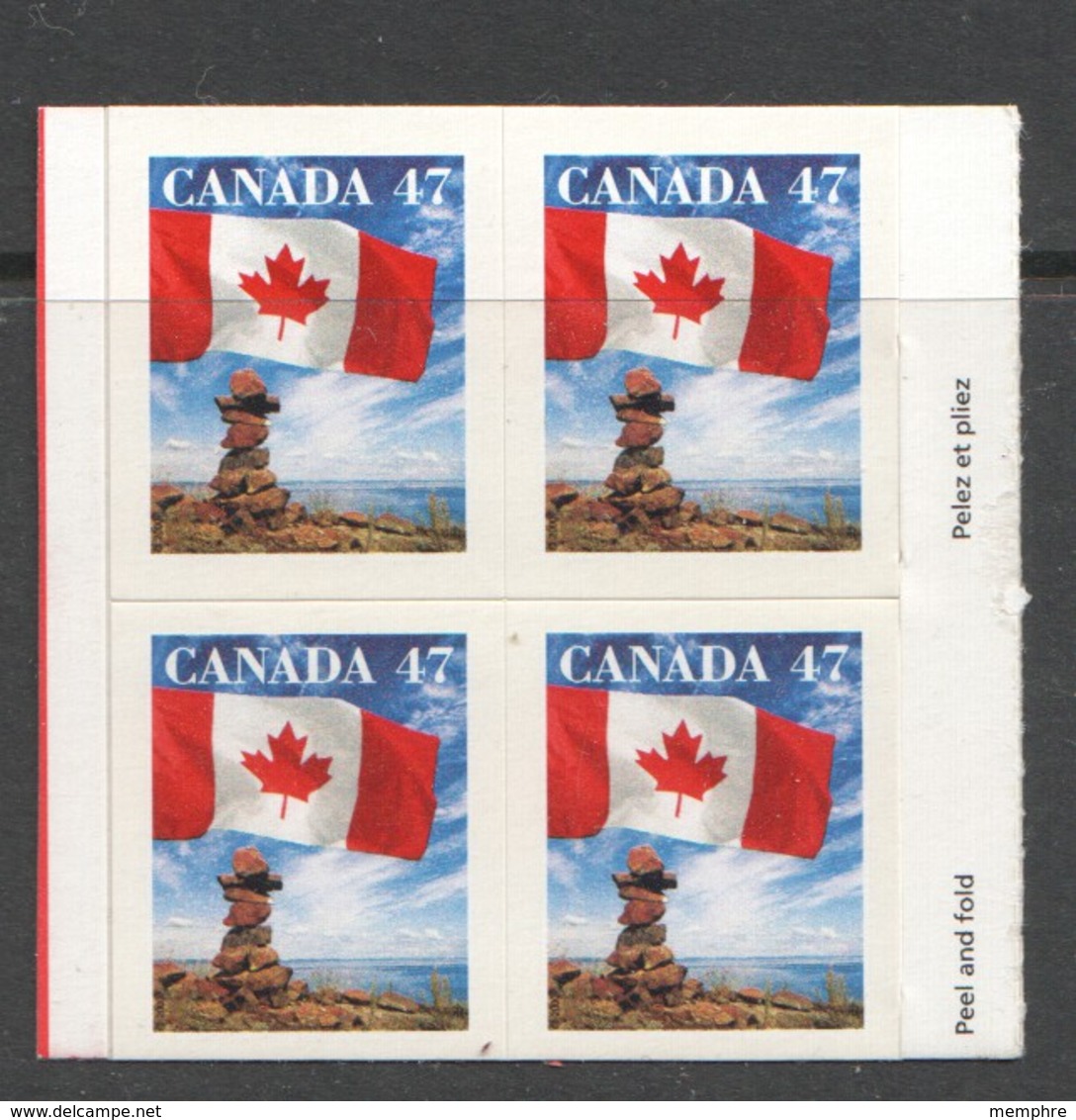 2000  Flag Over Inukshuk Block Of 4 From Booklet  Sc 1700 - Neufs