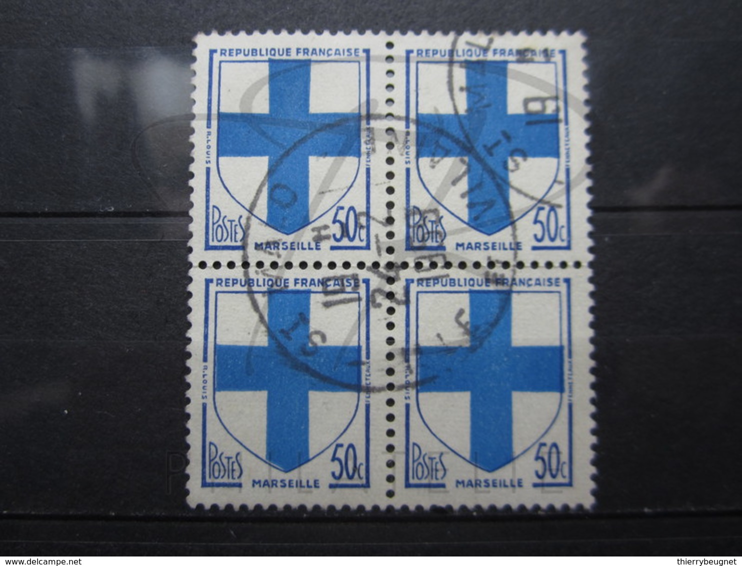 VEND BEAUX TIMBRES DE FRANCE N° 1180 EN BLOC DE 4 , OBLITERATION " ST-MALO " !!! - 1941-66 Armoiries Et Blasons