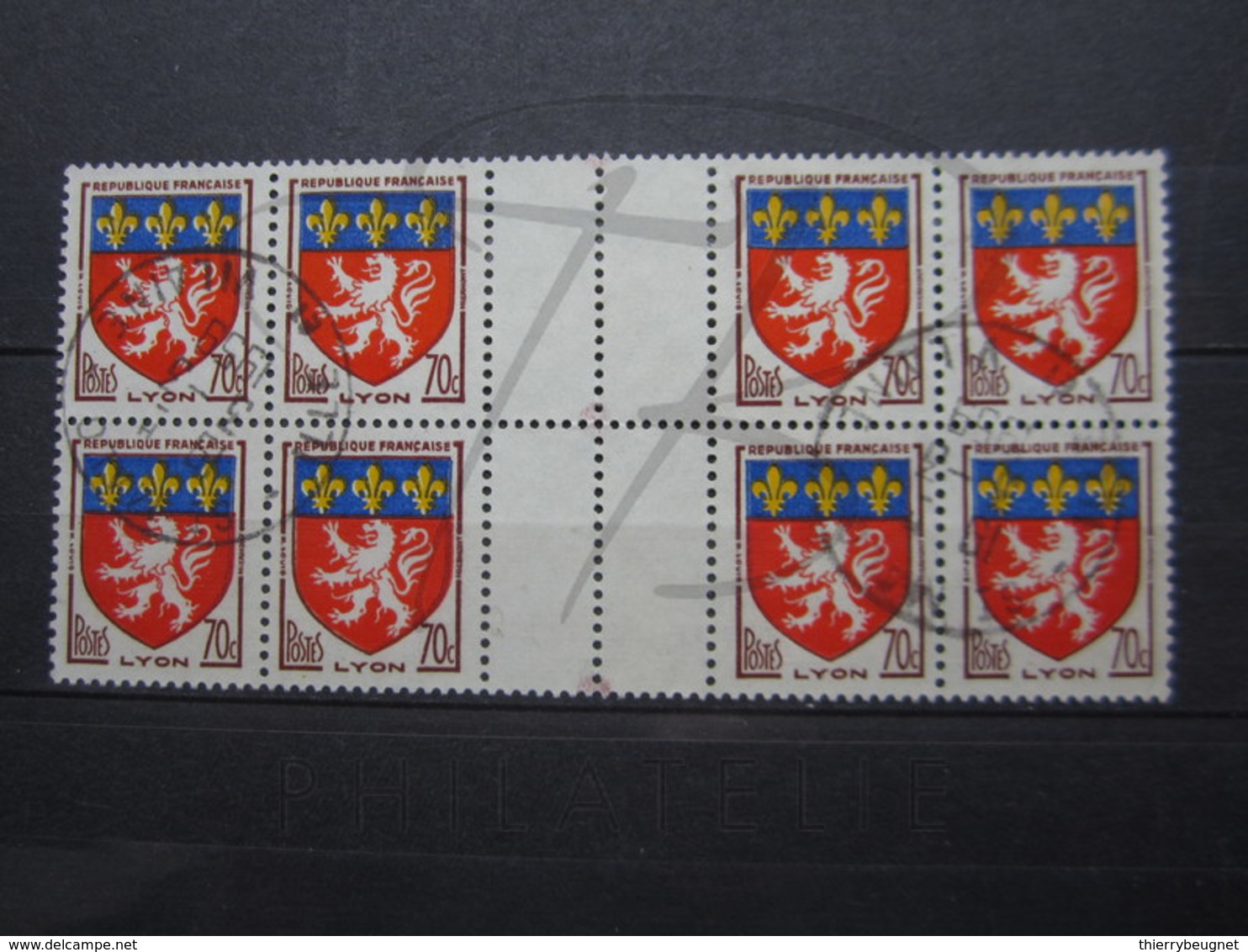 VEND BEAUX TIMBRES DE FRANCE N° 1181 EN BLOC DE 8 , OBLITERATION " ST-MALO " !!! - 1941-66 Armoiries Et Blasons