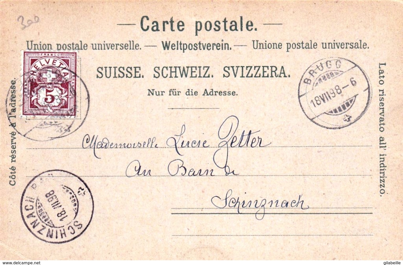Suisse - Argovie -  BRUGG - Gruss Vom Sangerfest - 1898 - Brugg
