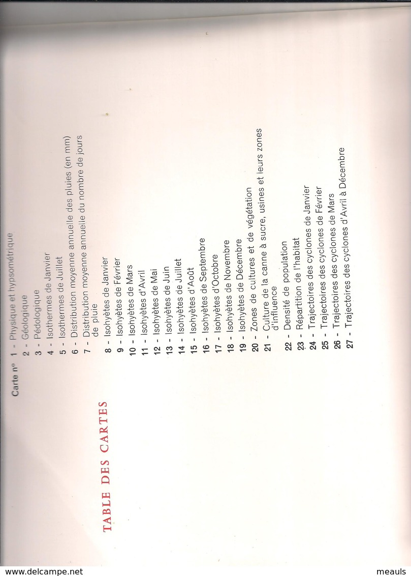 REUNION  PETIT    ATLAS DE BOURBON..1962.. 27 CARTES - Autres & Non Classés