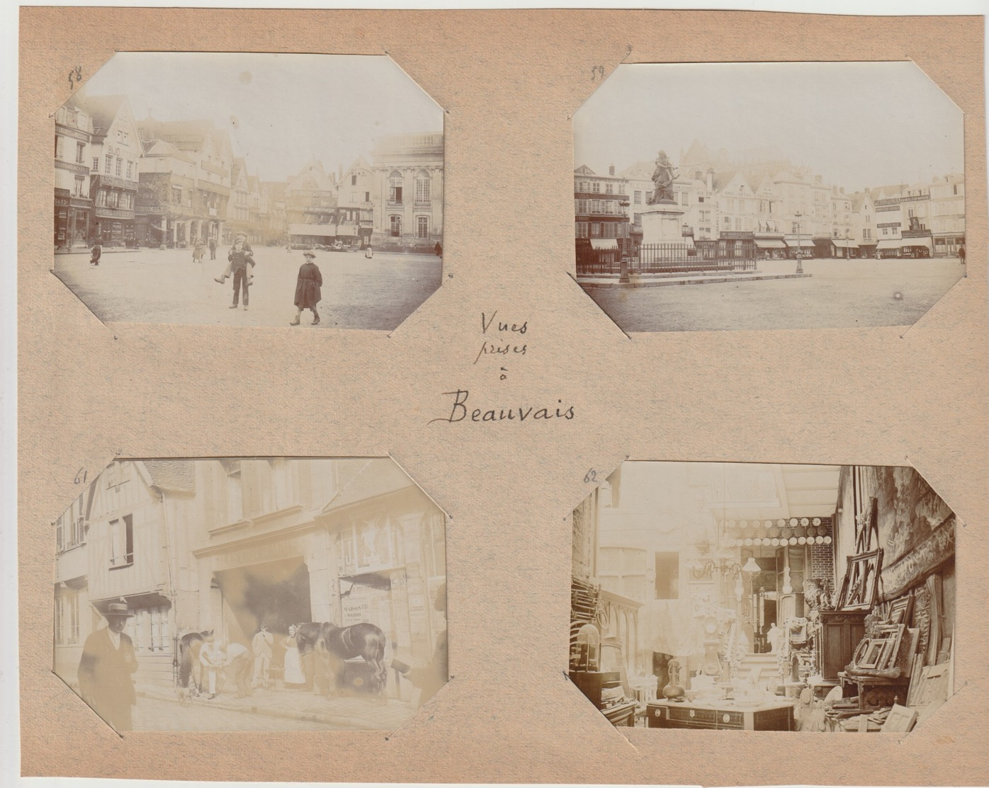 60 - BEAUVAIS - LOT DE 9 PHOTOS EXTRAITES D UN ALBUM DE VOYAGE (1894/1895) - Photographs