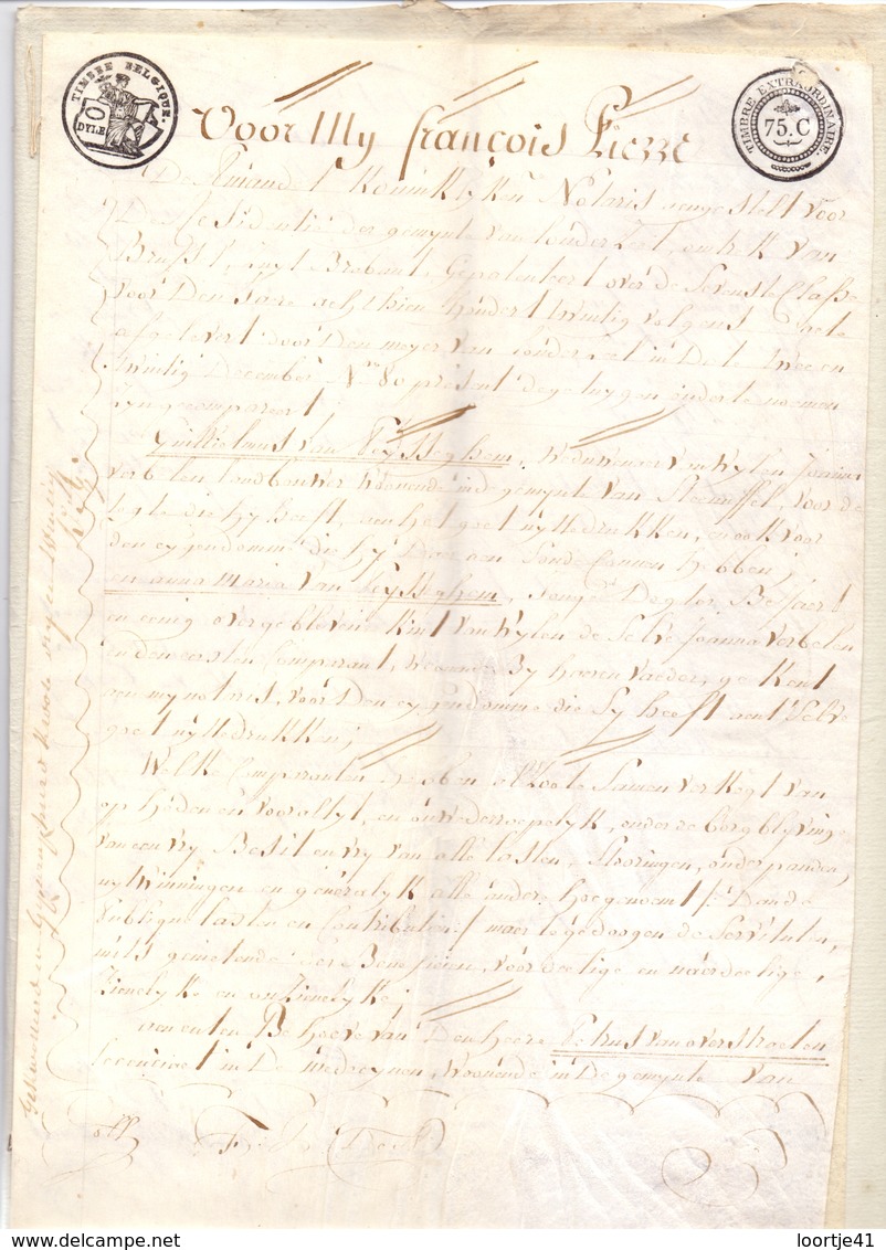 Akte Verkoop Grond - Verhavert Steenhuffel - Van Overstraeten - Van Gyzegem  - Notaris F. P. De Amandel Londerzeel 1820 - Non Classés