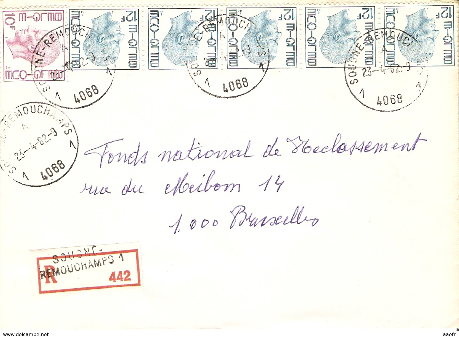 Belgique 1982 - Lettre Recommandée De Sougne-Remouchamps - Province De  Liège - COB 1584/1648 X 3 - Covers & Documents