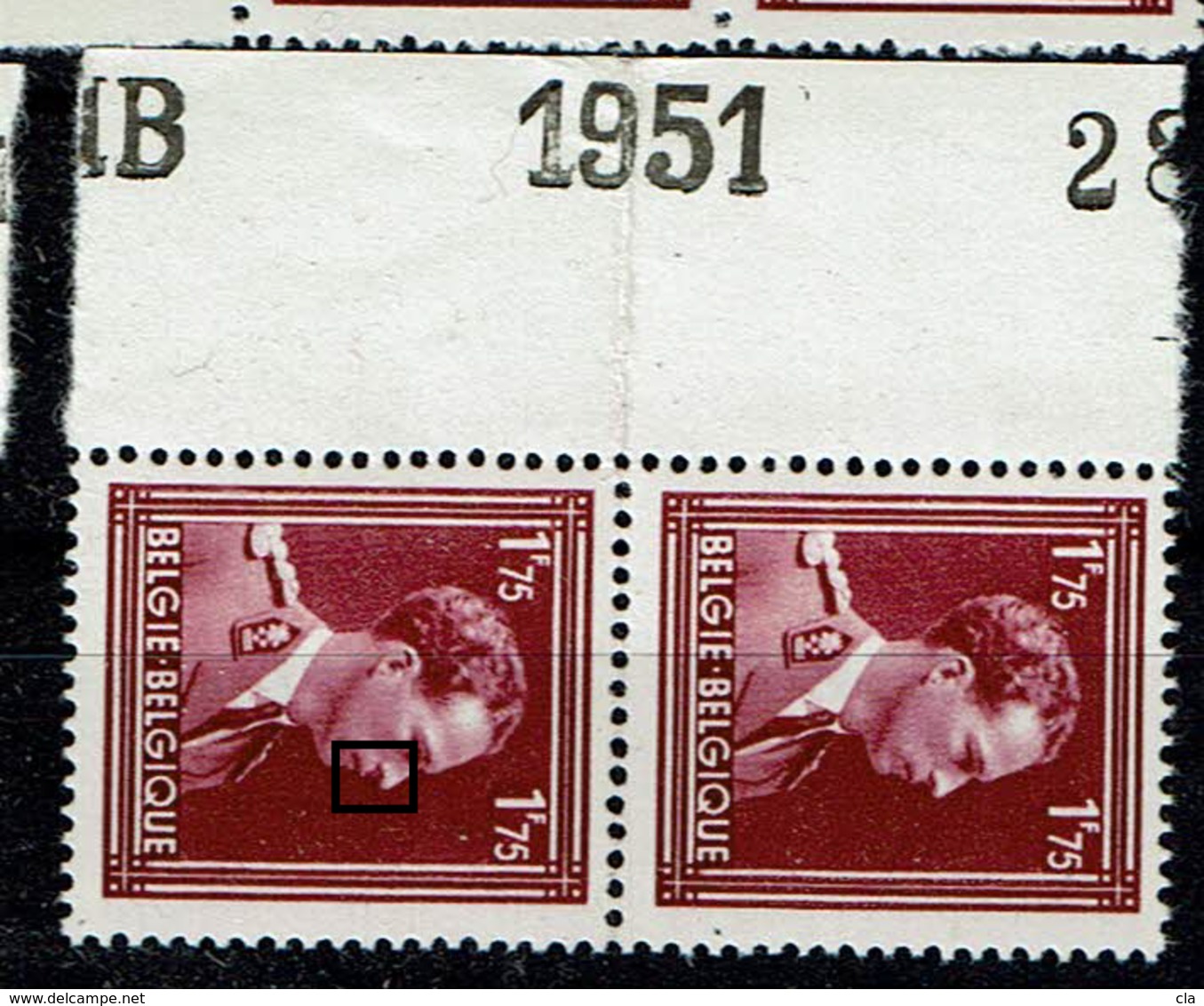 832 Paire **  Bdf 1951  Cu  T2  Le Nez Coule - Sonstige & Ohne Zuordnung