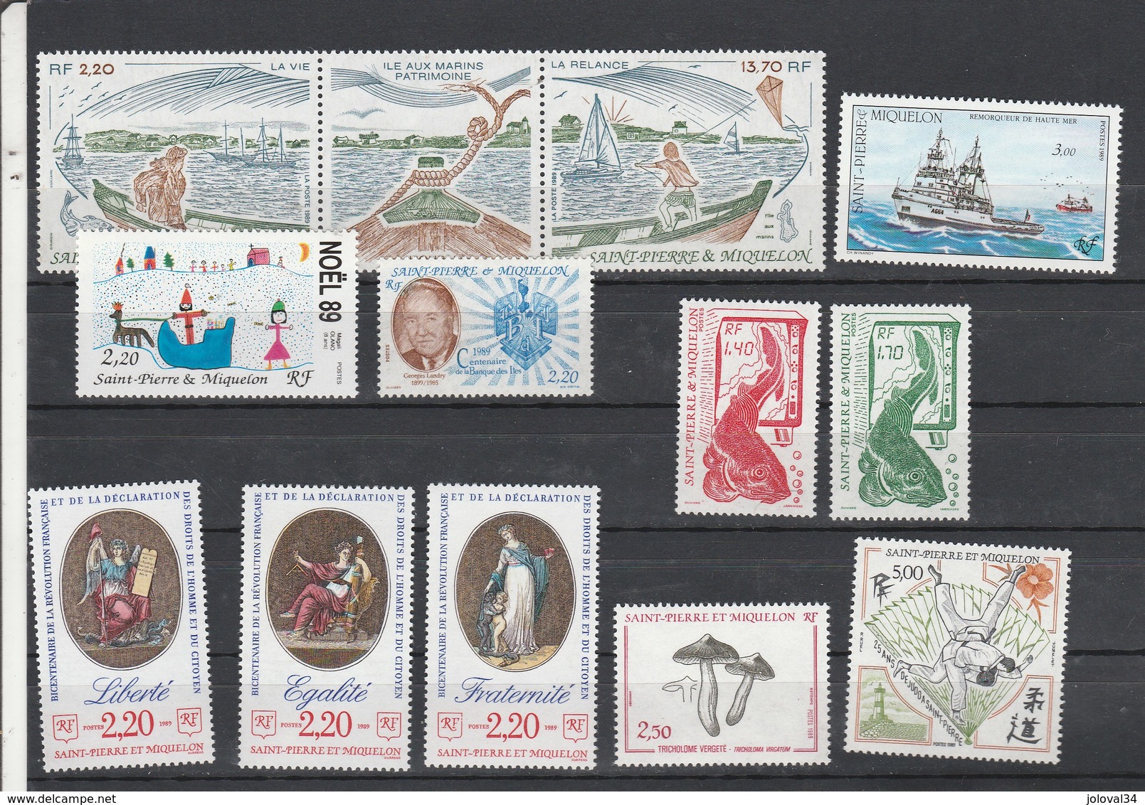 Saint Pierre Et Miquelon 1989 Yvert  N°  497 à 503 + 509A + 510 à 512 ** - Unused Stamps