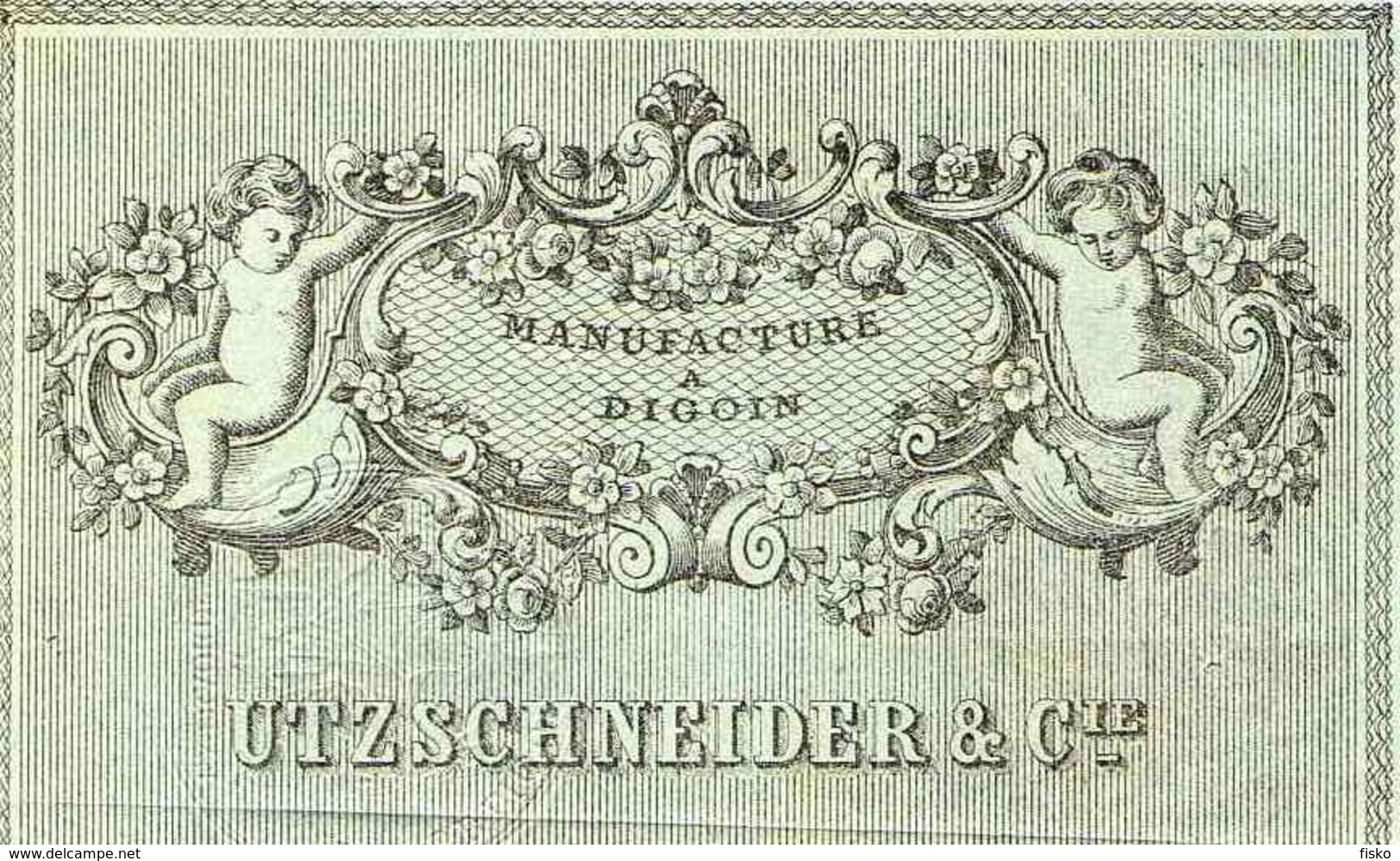 UTZSCHNEIDER    Manufacture  De Digoin   SARREGUEMINES   Belle Illustration Angelots 1894 - Lettres De Change