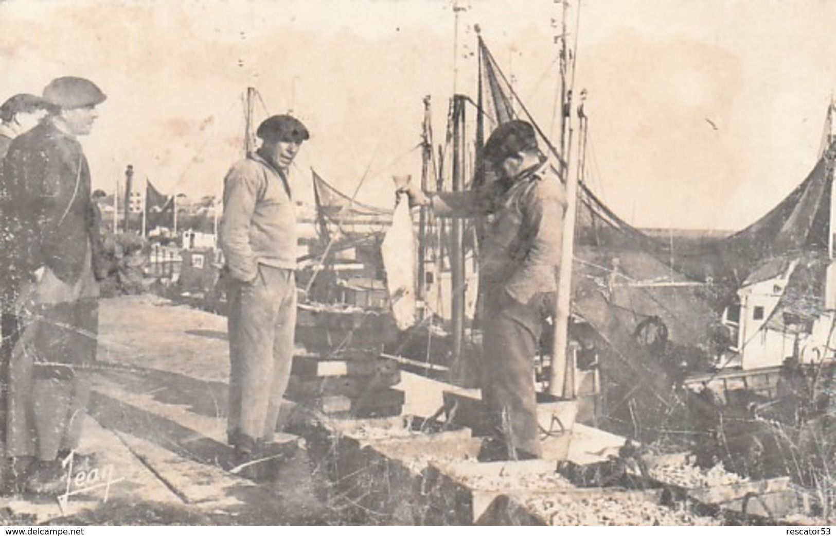 Rare Cpa Le Guilvinec Le Débarquement Des Langoustines - Guilvinec