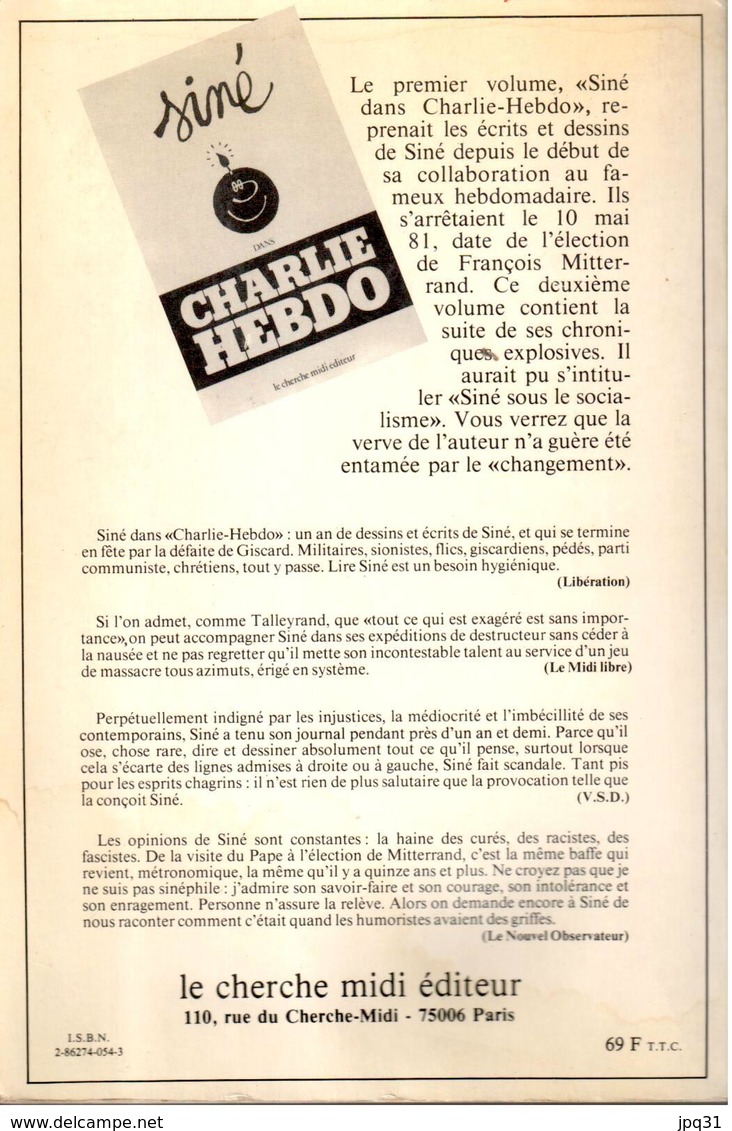 Siné Dans Hara-Kiri Hebdo - Le Cherche Midi - 1984 - Other & Unclassified