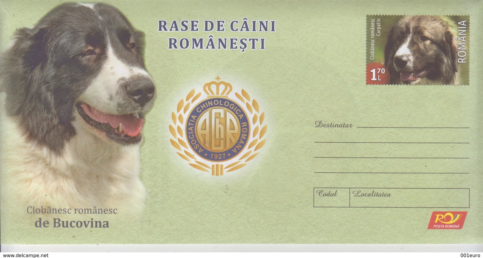 ROMANIA 2019:ROMANIAN SHEPHERD DOG 2 Unused Postal Stationery Covers - Registered Shipping! Envoi Enregistre! - Hunde