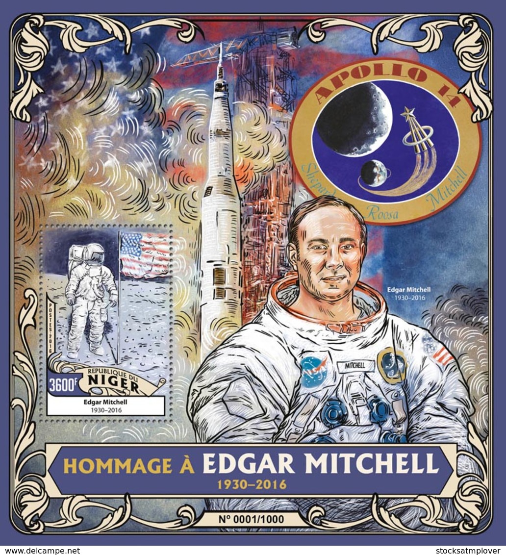 Niger 2016  Edgar Mitchell， Moon Landing ,space - Niger (1960-...)