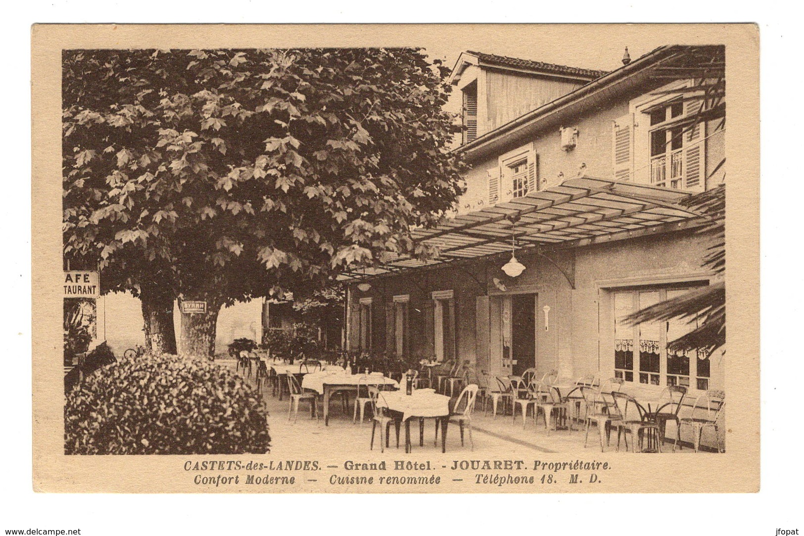 40 LANDES - CASTETS DES LANDES Grand Hôtel, Jouaret Propriétaire - Castets