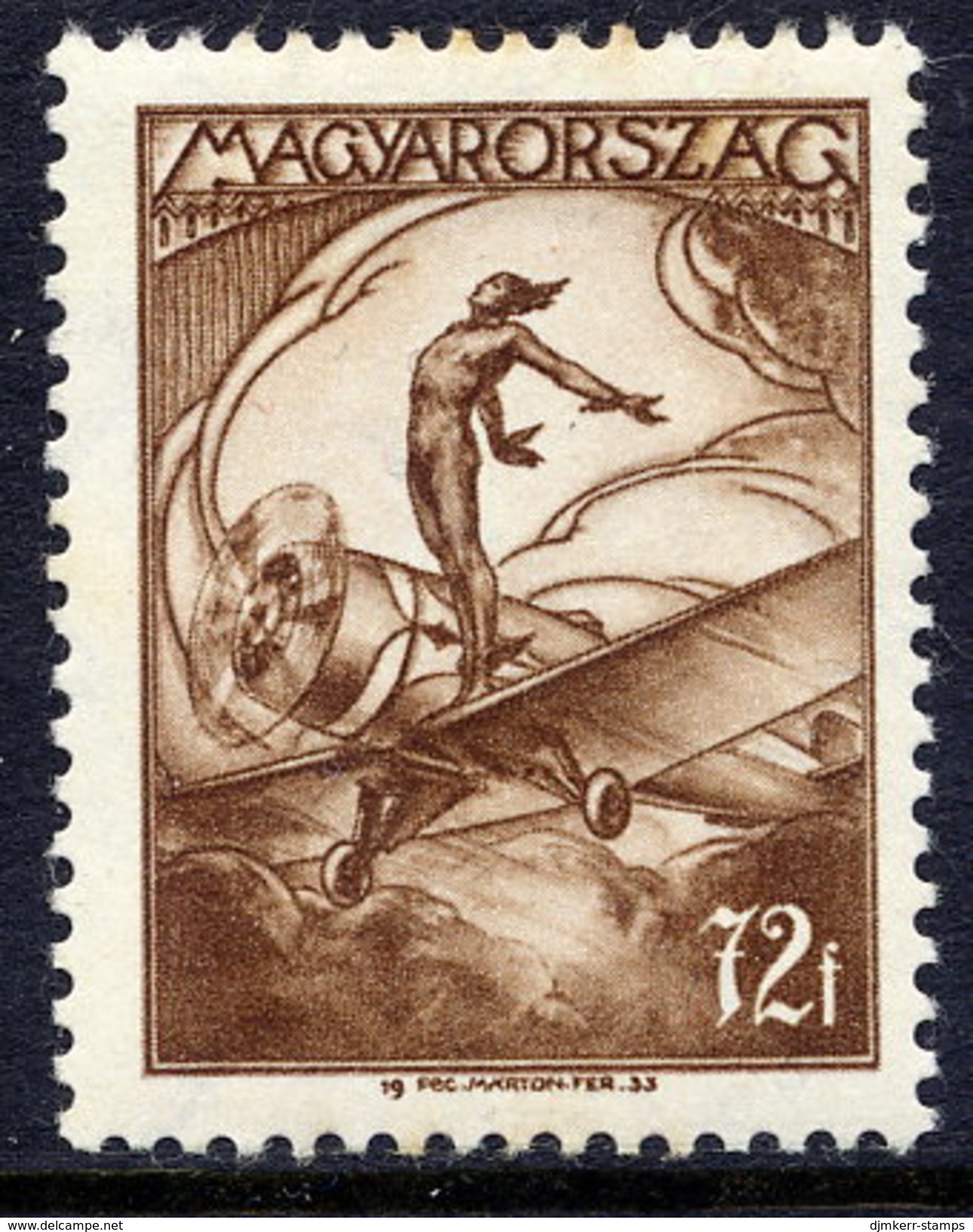 HUNGARY 1933 Airmail 72 F.. LHM / *.  Michel 507 - Nuevos