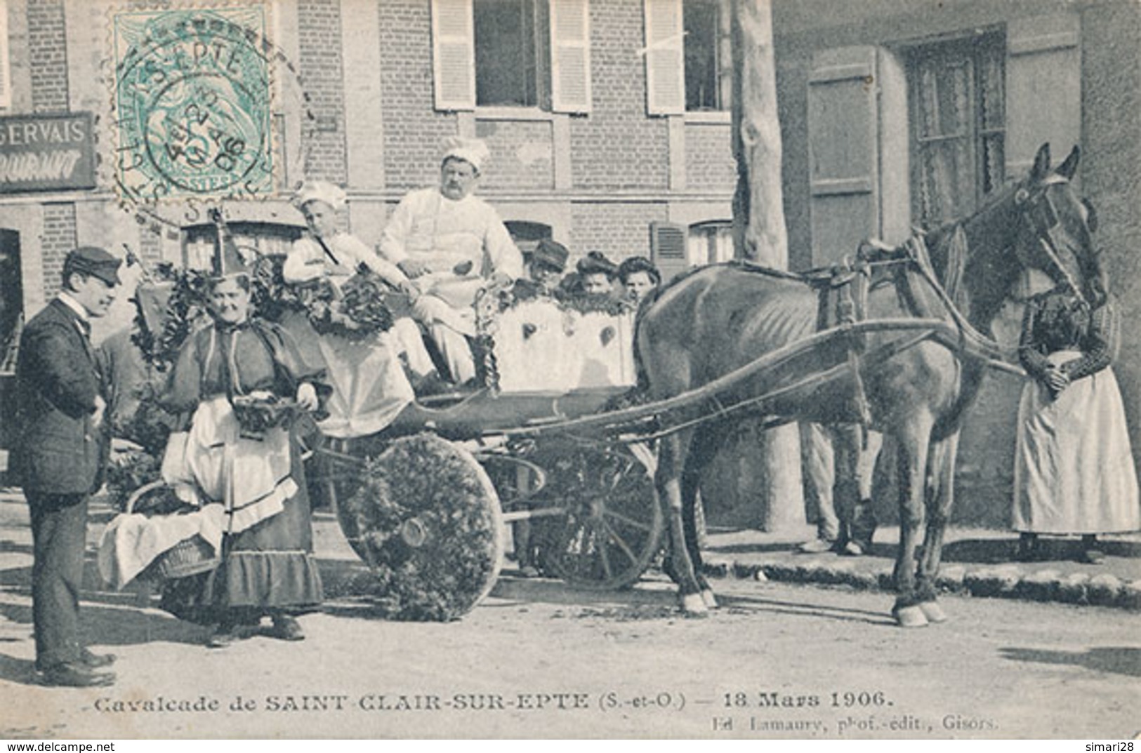 ST CLAIR SUR EPTE - CAVALCADE DE SAINT CLAIR SUR EPTE - 18 MARS 1906 - Autres & Non Classés