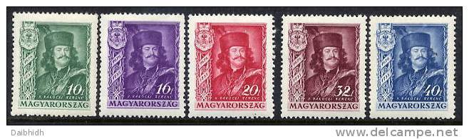 HUNGARY 1935 Rakoczi Anniversary Set MH / *.  Michel 517-21 - Unused Stamps
