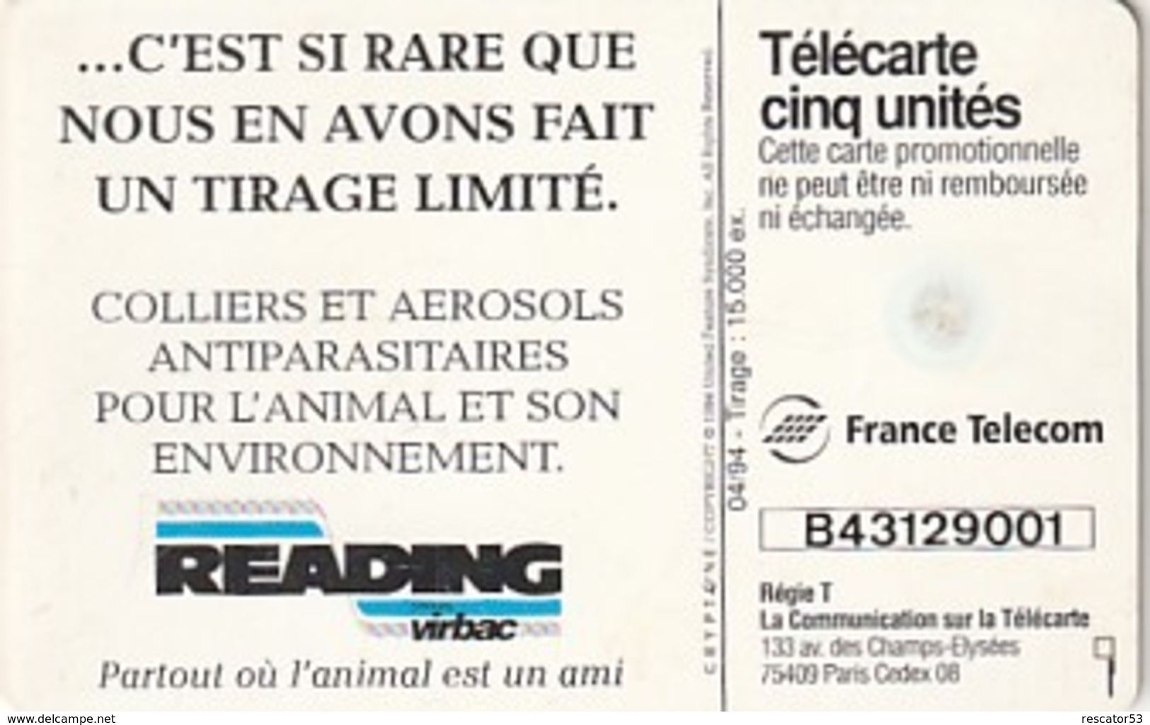 Rare Carte Téléphonique Traitement Antiparasitaires Snoopy 15 000 Ex - 1993