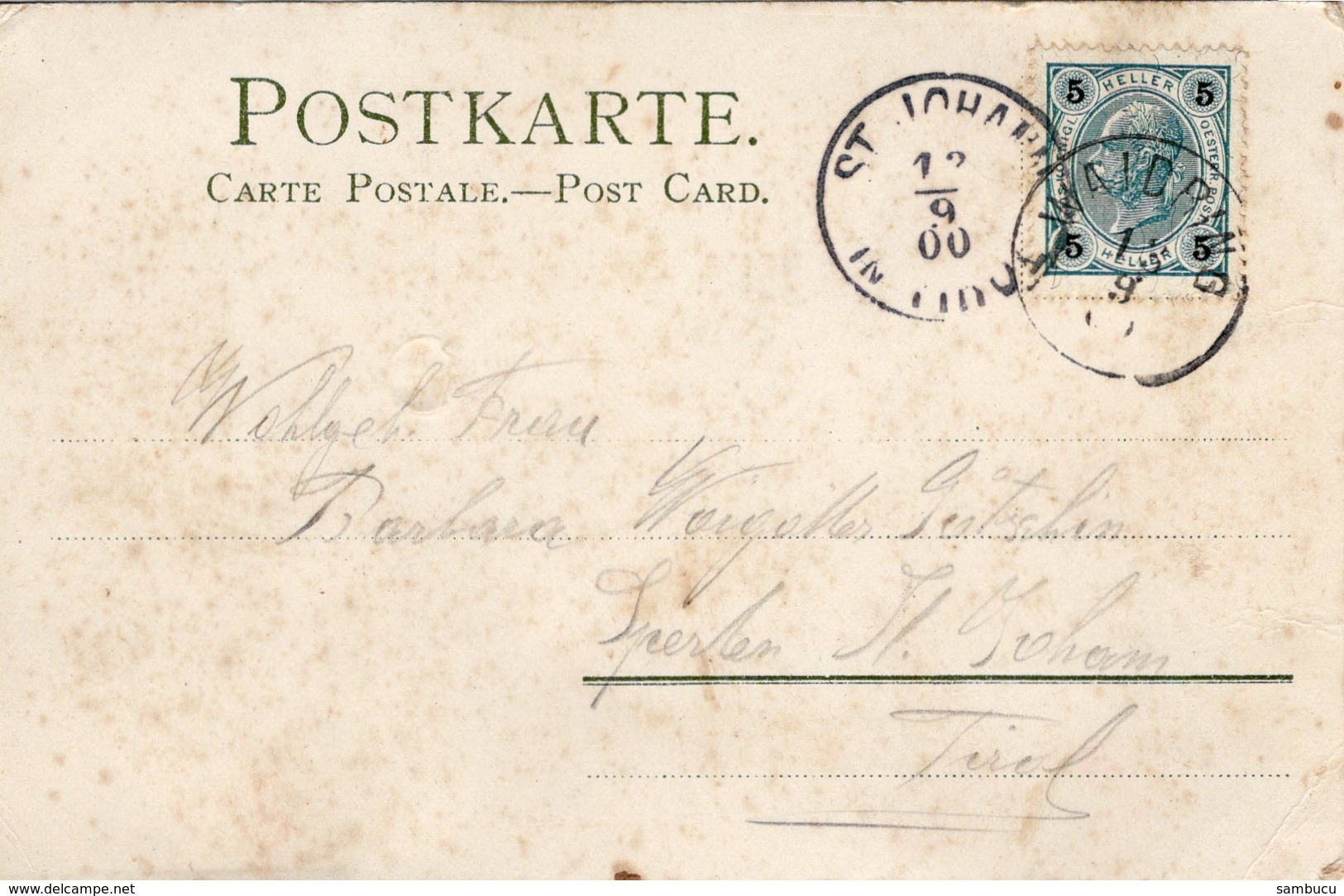 Sonnenschein- Postkarte - Blumenwiese Mit Baum Und Bach 1900 - Other & Unclassified