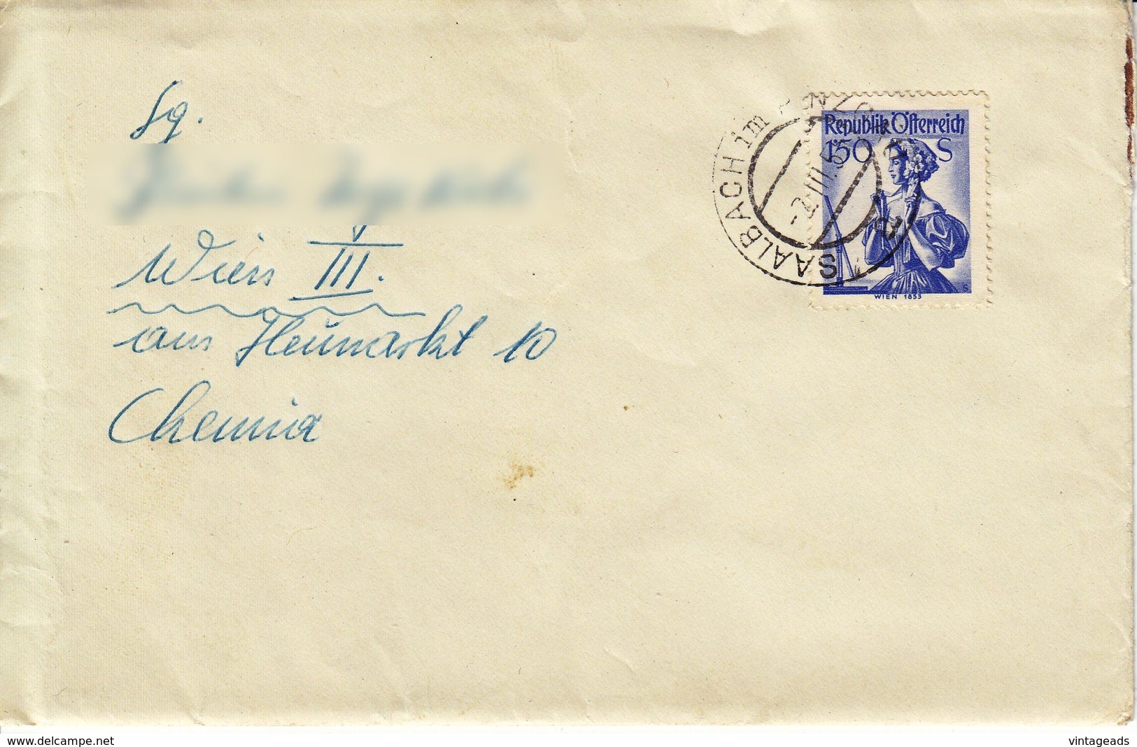 BM555 Konvolut 5 Stk. Österreich Briefkuverts, Gelaufen, Trachten, Verschiedene Post-Stempel - Sonstige & Ohne Zuordnung