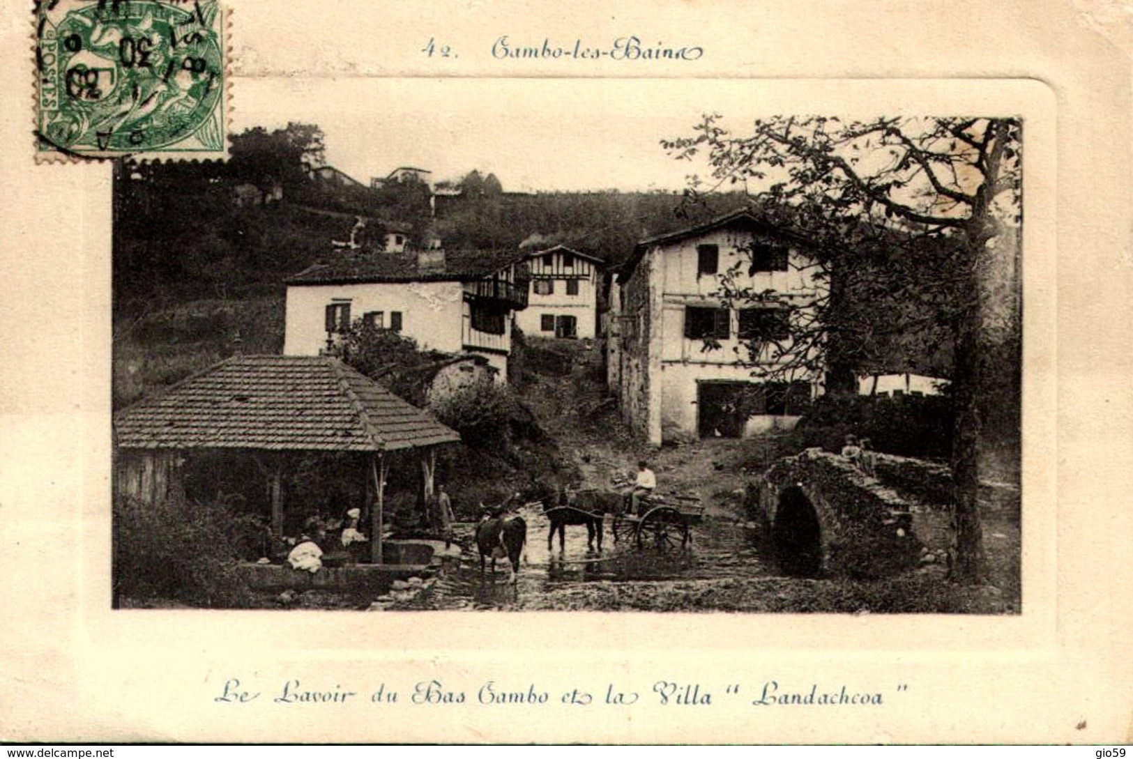 [64] Pyrénées-Atlantiques Le Lavoir Du Bas Cambo Et La Villa Landachcoa  TBE - Cambo-les-Bains