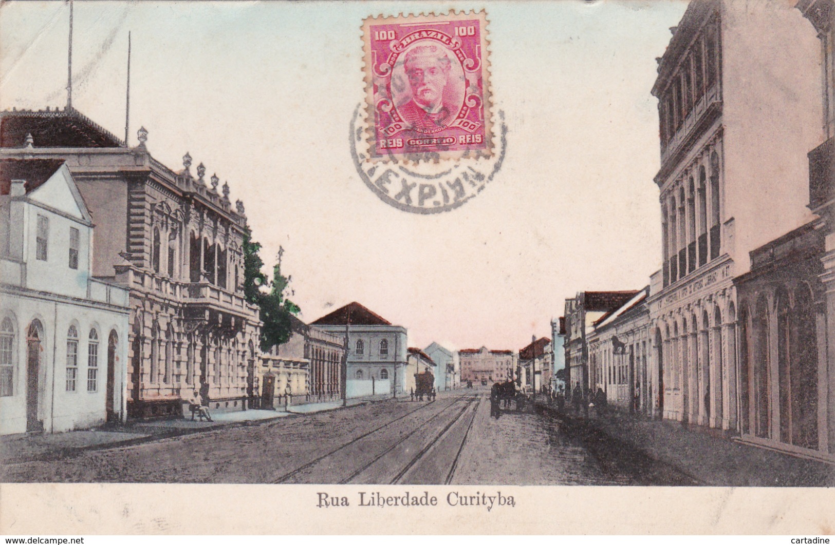 CPA Brésil/ Brazil - Curitiba - Rue Liberdade  - 1909 - Etat/condition Coin Gauche Corné - Curitiba