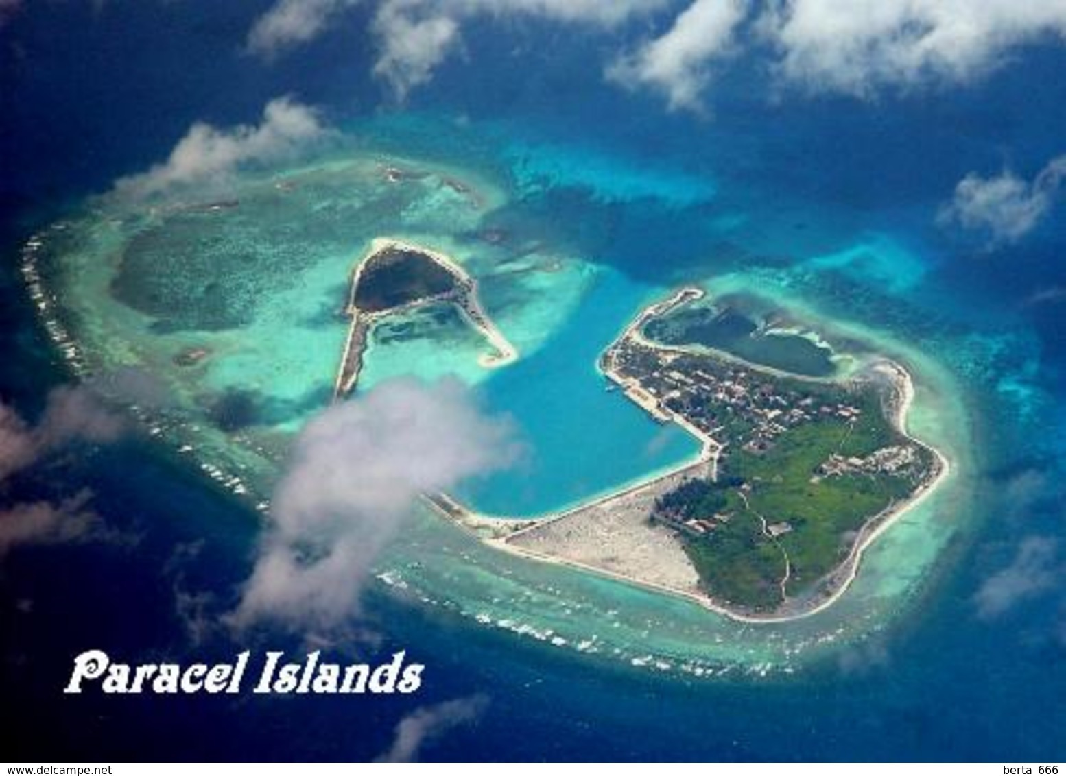 Paracel Islands Duncan And Palm Aerial View New Postcard - Cina