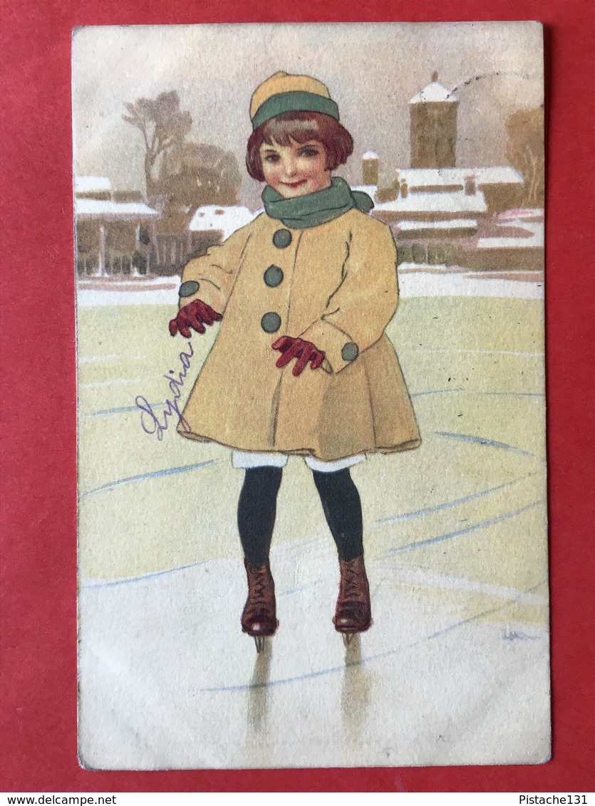 1919 - Illustrateur - FILLETTE - NEIGE - MANTEAU ET BONNET D'HIVER - MEISJE MET WINTERKLEDING - SNEEUW - Autres & Non Classés