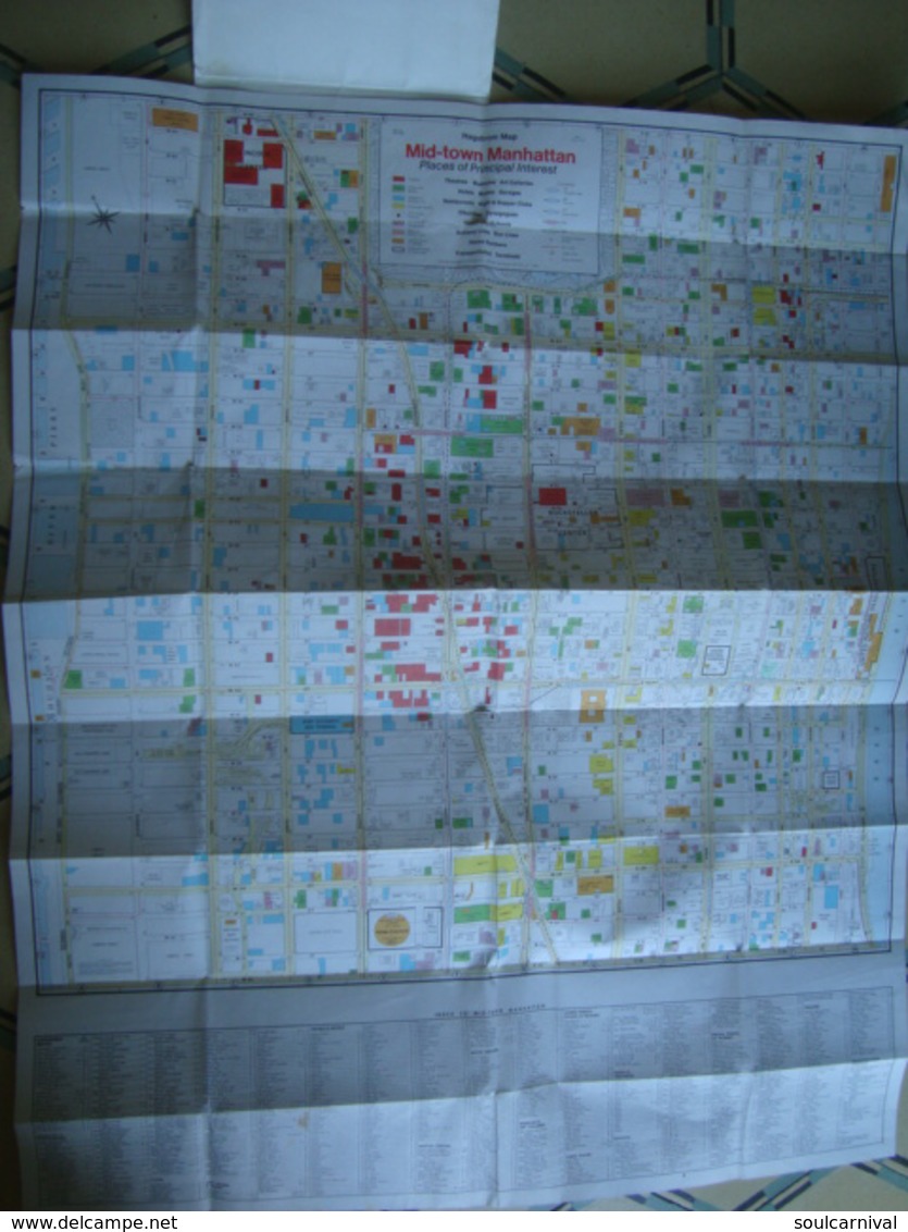 MID-TOWN MANHATTAN. CENTRAL NEW YORK - USA, HAGSTROM MAPS AND ATLASES, 70s. 85X69 CM MAP. - Other & Unclassified