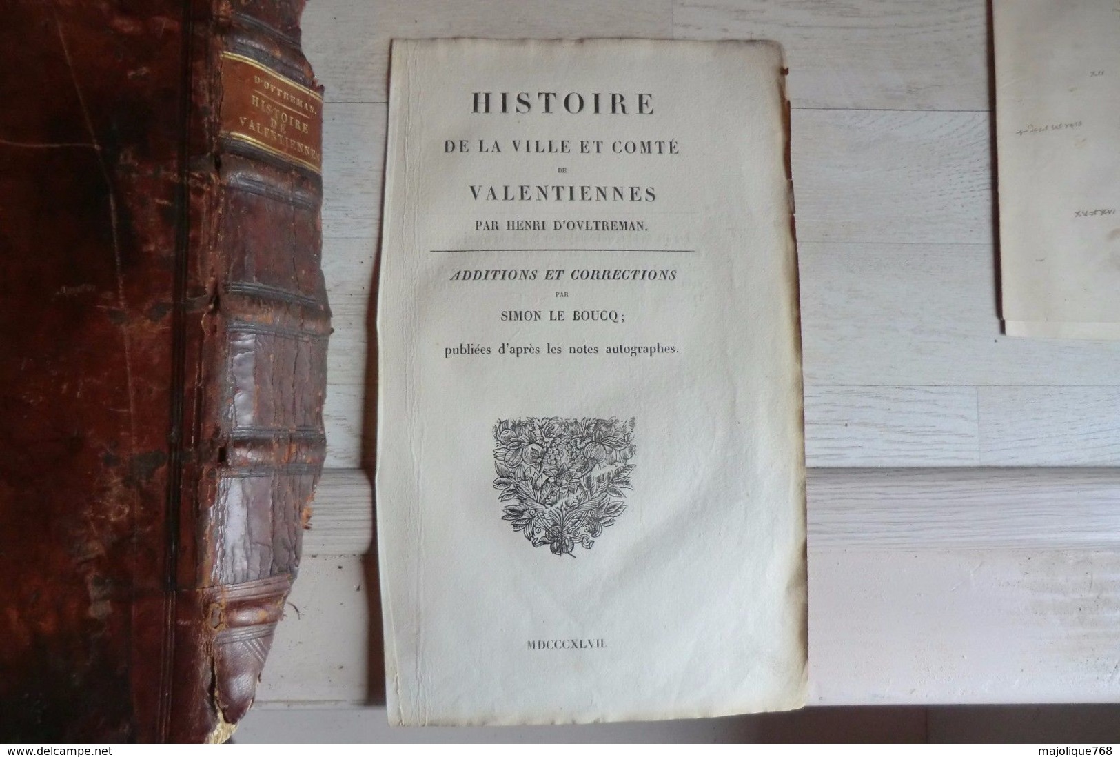 histoire de la ville et comté de valentiennes par Henri d'outreman 1639 - à restaurer voir photos -