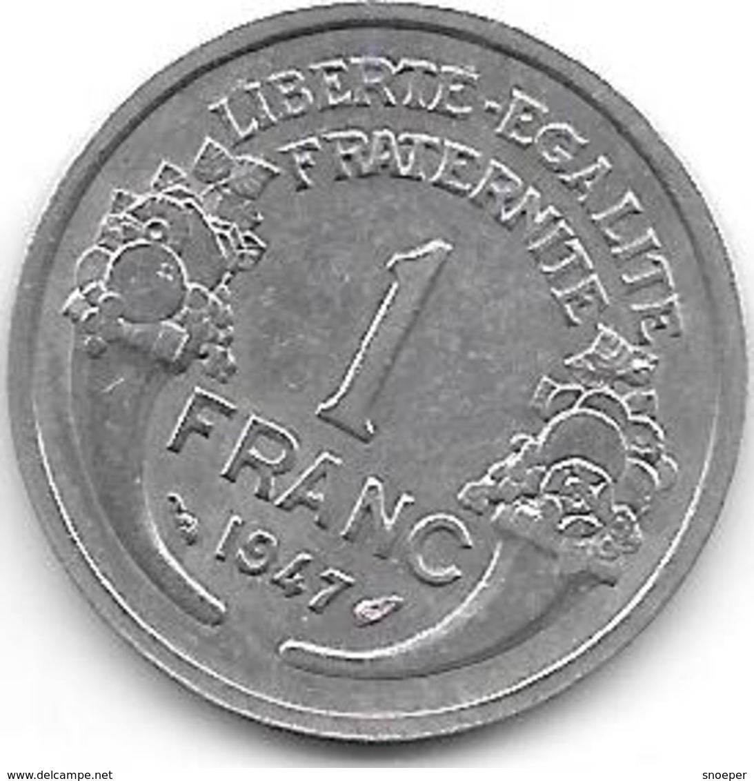 France 1 Franc 1947  Km 885a.1 Xf+ - Autres & Non Classés