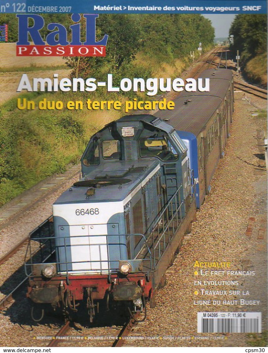 Revue RAIL PASSION N°122, Avec DVD LGV Sud-Est, Amiens/Longueau, Fret Français, Haut-Bugey, Reims, Grenoble, Poster - Railway & Tramway