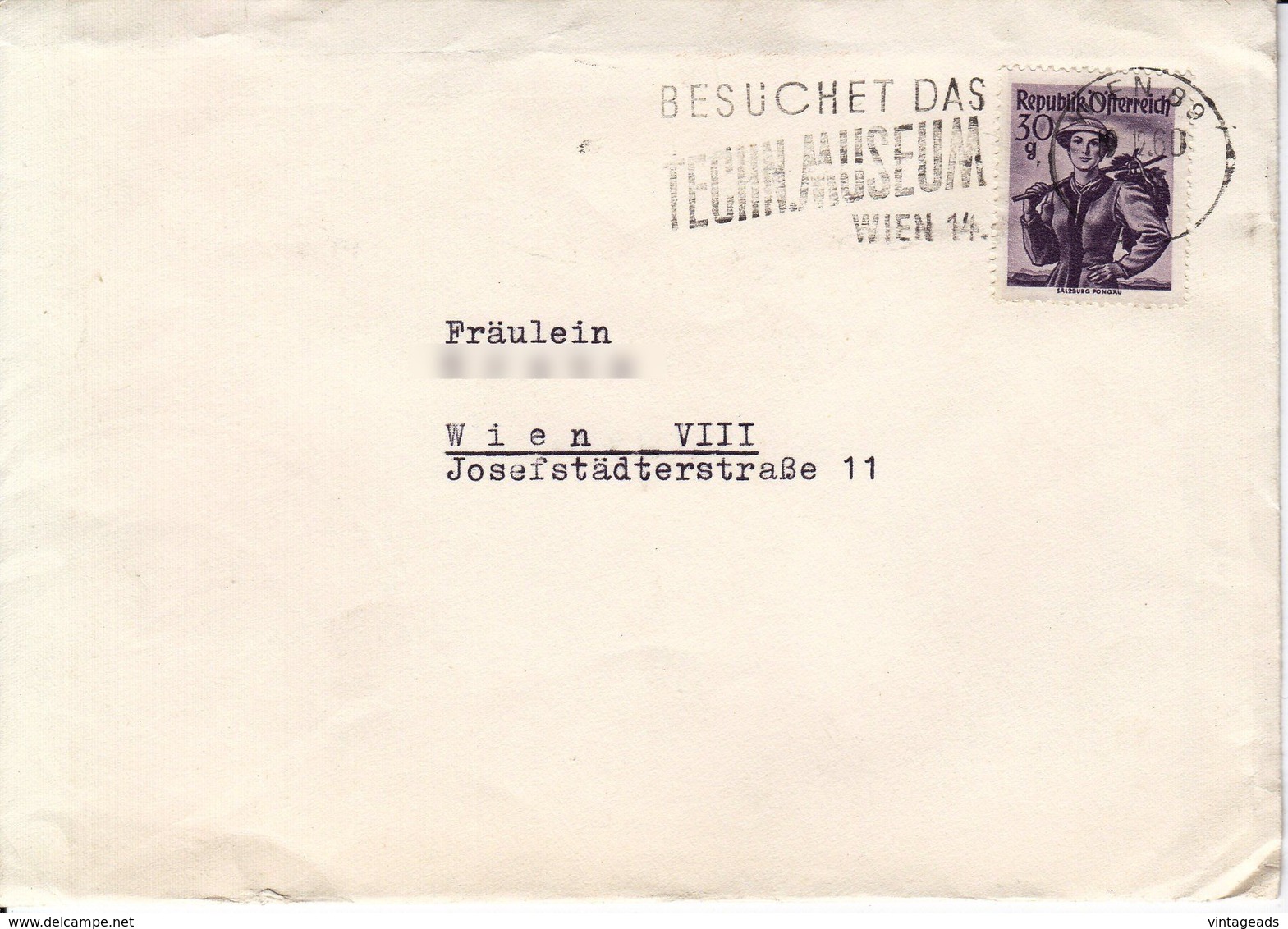 BM562 Konvolut 5 Stk. Briefkuverts Österreich, Gelaufen, Trachten, Verschiedene Post-Stempel - Other & Unclassified