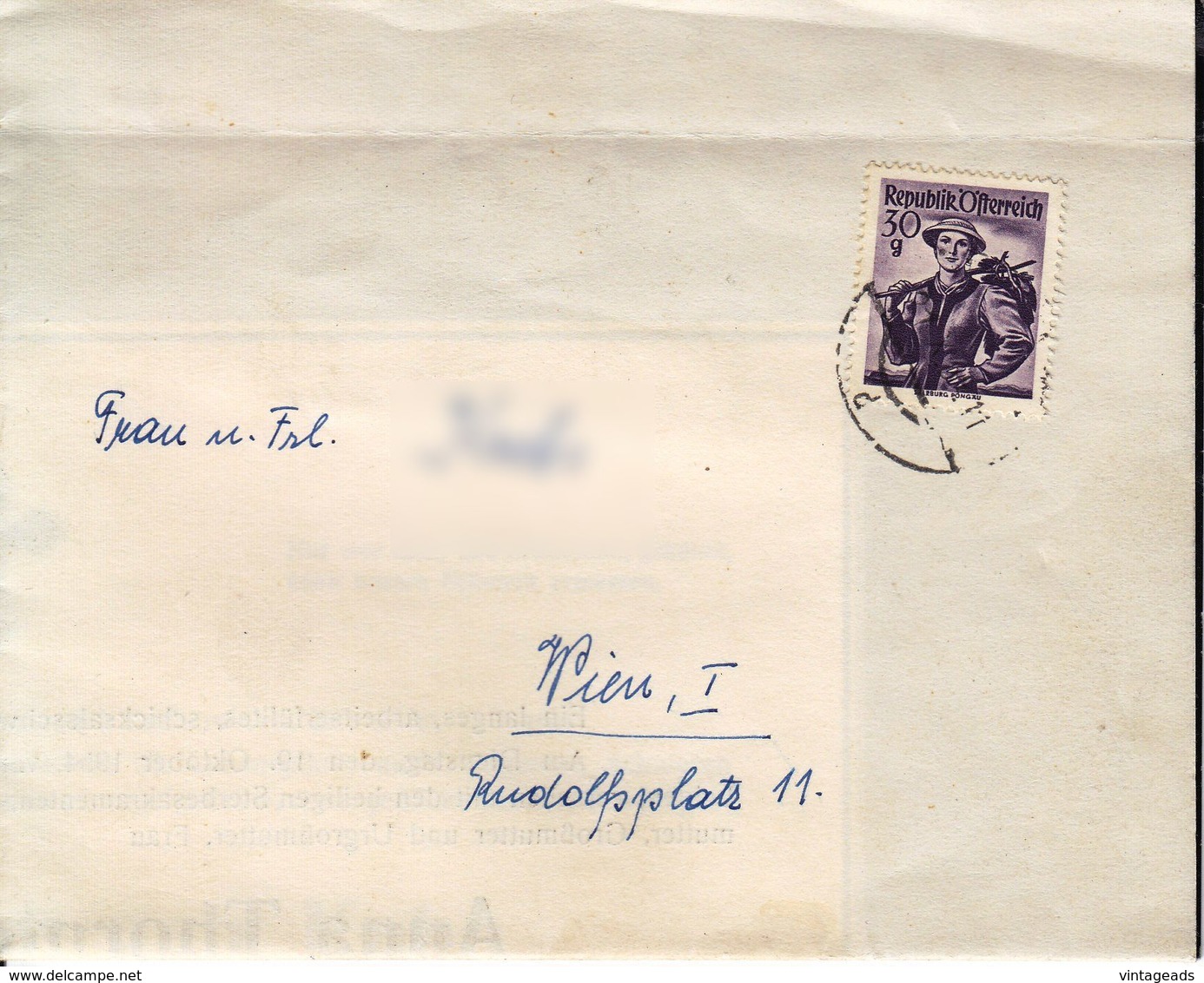 BM563 Konvolut 5 Stk. Briefkuverts Österreich, Gelaufen, Trachten, Verschiedene Post-Stempel - Other & Unclassified