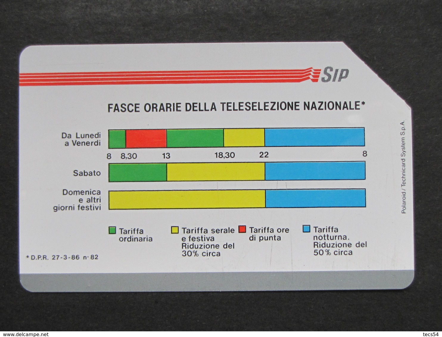 ITALIA 1117 C&C - FASCE ORARIE TECHNICARD POLAROID 30.06.90 - USATA USED - Pubbliche Figurate Ordinarie