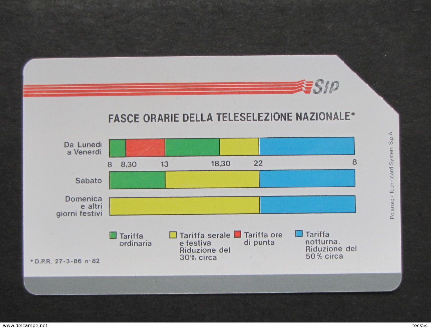 ITALIA 1117 C&C - FASCE ORARIE TECHNICARD POLAROID 30.06.90 - USATA USED - Pubbliche Figurate Ordinarie