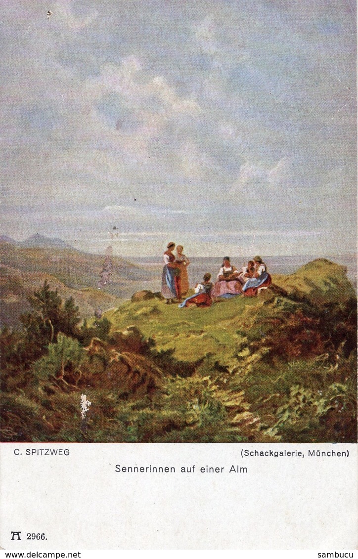 C. Spitzweg - Sennerinnen Auf Einer Alm - Ca 1910 - Malerei & Gemälde