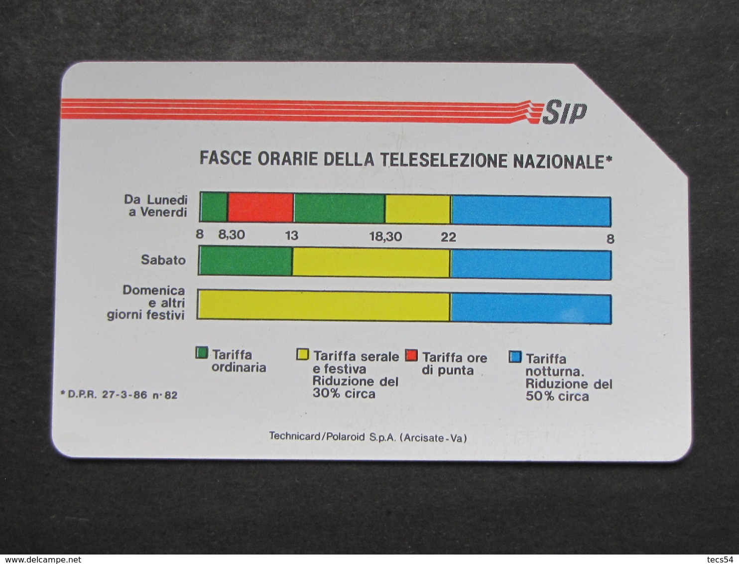 ITALIA 1149 C&C - FASCE ORARIE TECHNICARD POLAROID 30.06.92 - USATA USED - Públicas Figuración Ordinaria